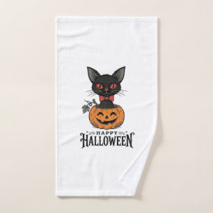 Conception de chemise de citrouille de chat noir H