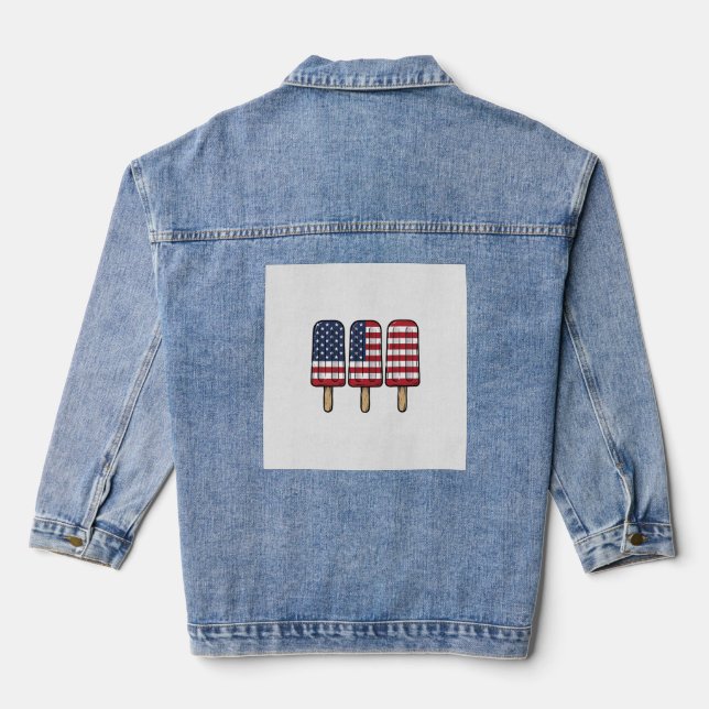 Conception de chemise de drapeau de popsicle patri (Verso)