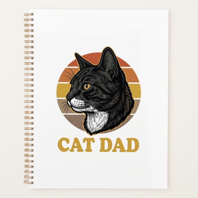 Conception de chemise pour papa de chat rétro vint (Devant)