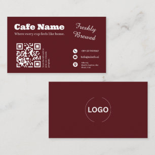 Conception de code QR pour carte de visite de Café
