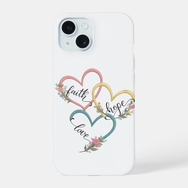 Conception de coque iPhone Foi Espérance Amour (Verso)