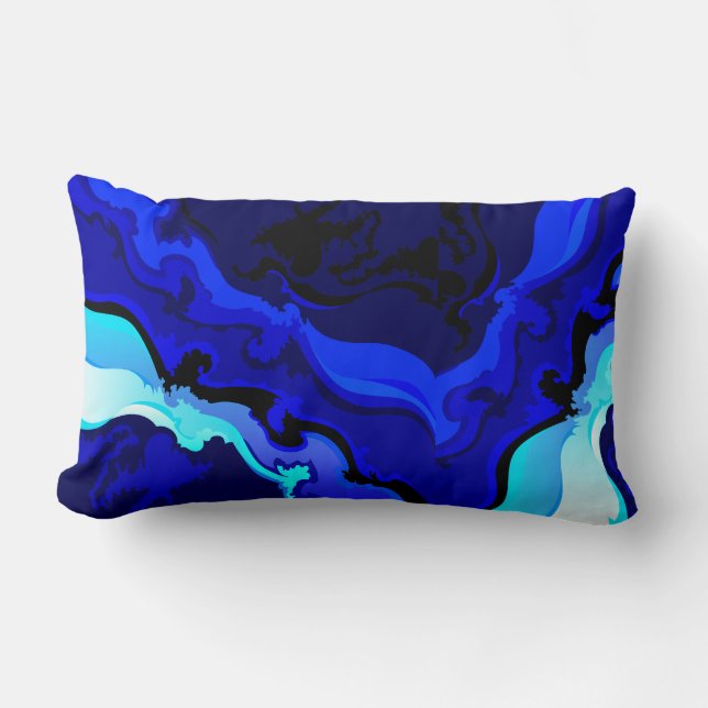 Conception de coussin de remous de vague de bleu (Recto)