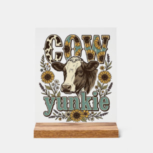 Conception de ferme vintage vache yunkie tournesol