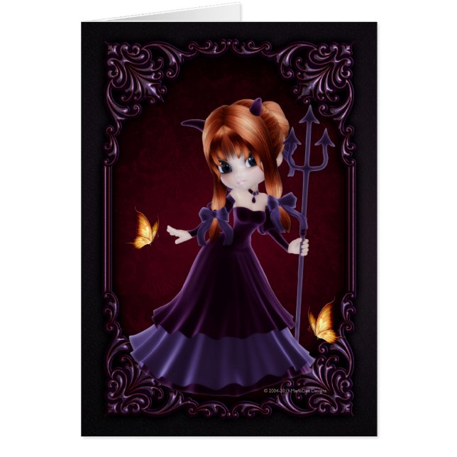 Conception de fille de petit cookie diable 5 Carte (Devant)
