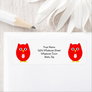 Conception de hibou rouge adresse de retour