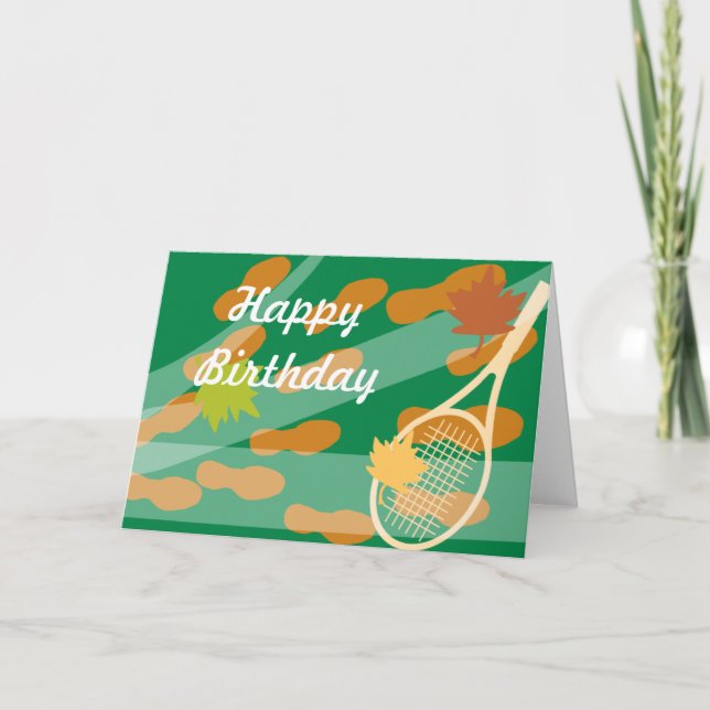 Conception de la carte d'anniversaire de tennis (Devant)