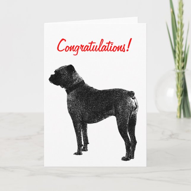 Conception de la carte de voeux pour chien Boxer | (Devant)