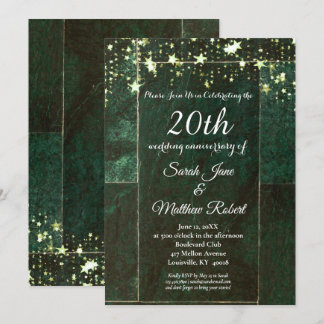 Conception de la carte d'invitation verte du 20e a
