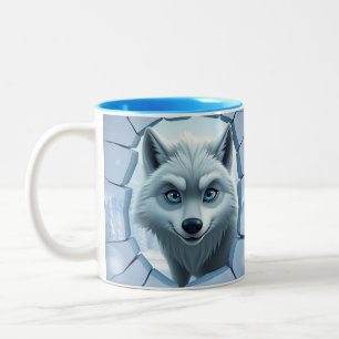 Conception de manchon de mug 3d loup Trou dans le 