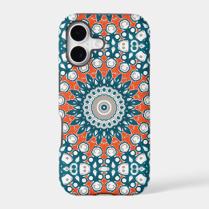 Conception de mandala chic sarcelle et orange