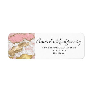 Conception de marbre rose en or de luxe
