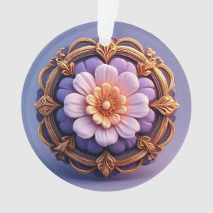 Conception de médaillon floral orné d'or