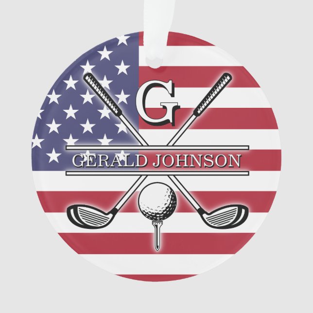 Conception de monogramme de golf avec drapeau amér (devant)