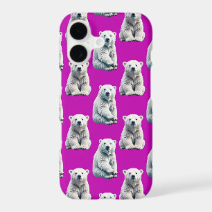 Conception de motif d'ours polaire violet 