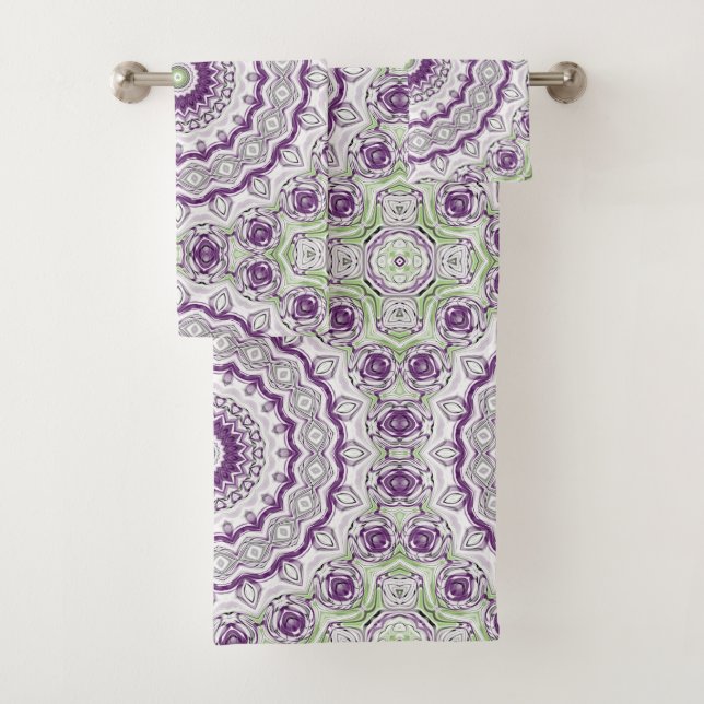 Conception de Motif Mandala violet et vert (En situation)