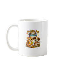 Conception de mug avec un chaton et un chiot migno