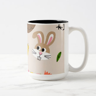 Conception de mug Joyeuses Pâques : Poussin, Lapin