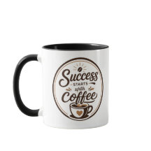 Conception de mug motivationnel : Le succès commen