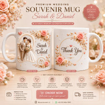 Conception de mug souvenir de mariage 3D | Personn