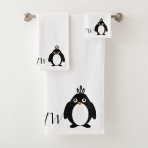Conception de pingouin monogramme