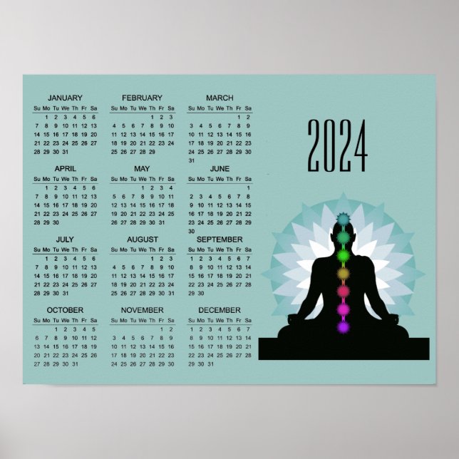 Conception de poster de calendrier 2024 des sept c (Devant)