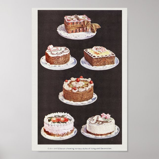 CONCEPTION DE POSTER DE GÂTEAUX vintages (Devant)