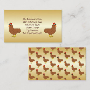 Conception de poulet Carte de visite de ferme pers