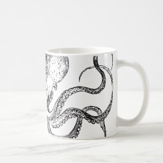 Conception de poulpe - tasse blanche classique de