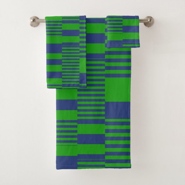 Conception de rayures patchwork bleu vert  (En situation)