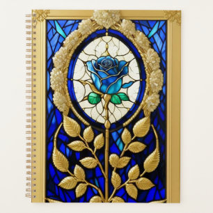 Conception de Rose Bleue en Verre Coloré