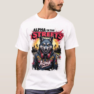 conception de T-shirt alpha dans les rues