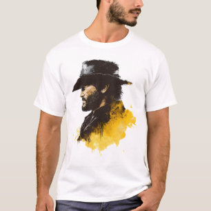 Conception de T-shirt avec chapeau noir silhouette