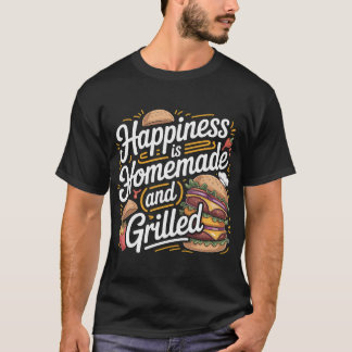 Conception de T-shirt Burger Grillé Fait Maison Bo