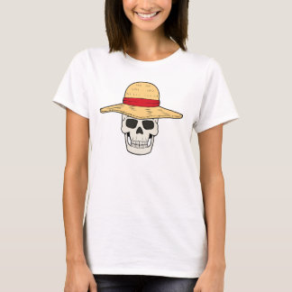 Conception de T-shirt crâne CHAPEAU DE PAILLE pour