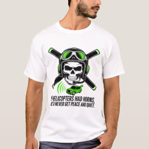 Conception de T-Shirt crâne de pilote d'hélicoptèr