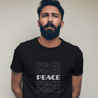 Conception de t-shirt de mots répétés pour la paix