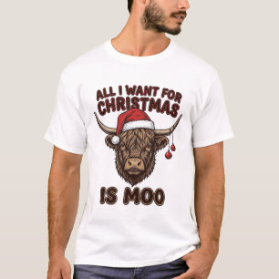 Conception de T-shirt de vache Highland drôle de N