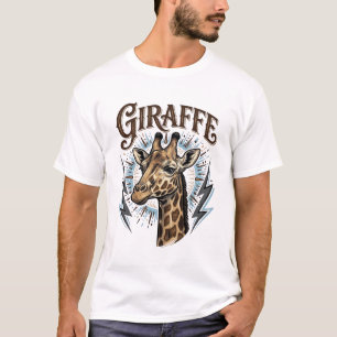 Conception de T-Shirt Foudre Girafe Gravée Vintage
