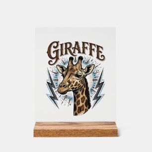 Conception de T-Shirt Foudre Girafe Gravée Vintage
