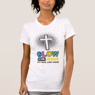 Conception de t-shirt lumineux de croix chrétienne
