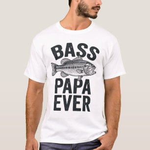 Conception de T-shirt Papa de pêche vintage Bass P