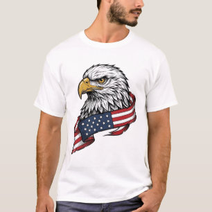 Conception de T-shirt patriotique avec aigle gravé