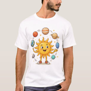 Conception de T-Shirt Planètes jonglées par le Sol