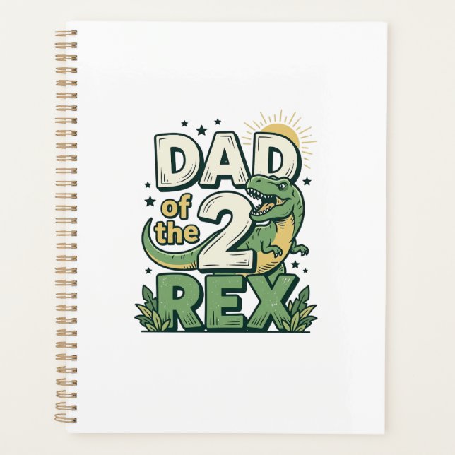 Conception de t-shirt pour papa du 2 Rex dinosaure (Devant)