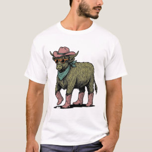 Conception de T-Shirt Vectoriel de Vache Highland