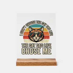 Conception de T-Shirt Vintage Cat Dad Life Chose M