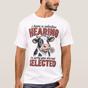 Conception de T-shirt vintage de vache d'écoute sé