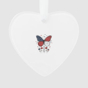 Conception de T-shirt vintage papillon patriotique