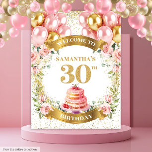 Conception de tapisserie Blush Gold pour un 30e an