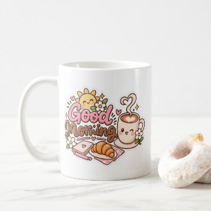 Conception de tasse de café Bonjour mignonne